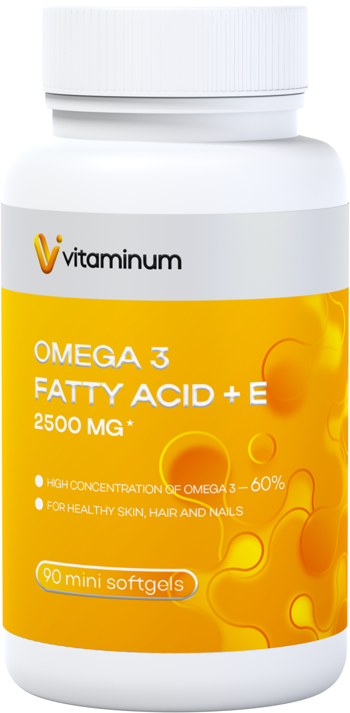  Vitaminum ОМЕГА 3 60% + витамин Е (2500 MG*) 90 капсул 700 мг   в Перми