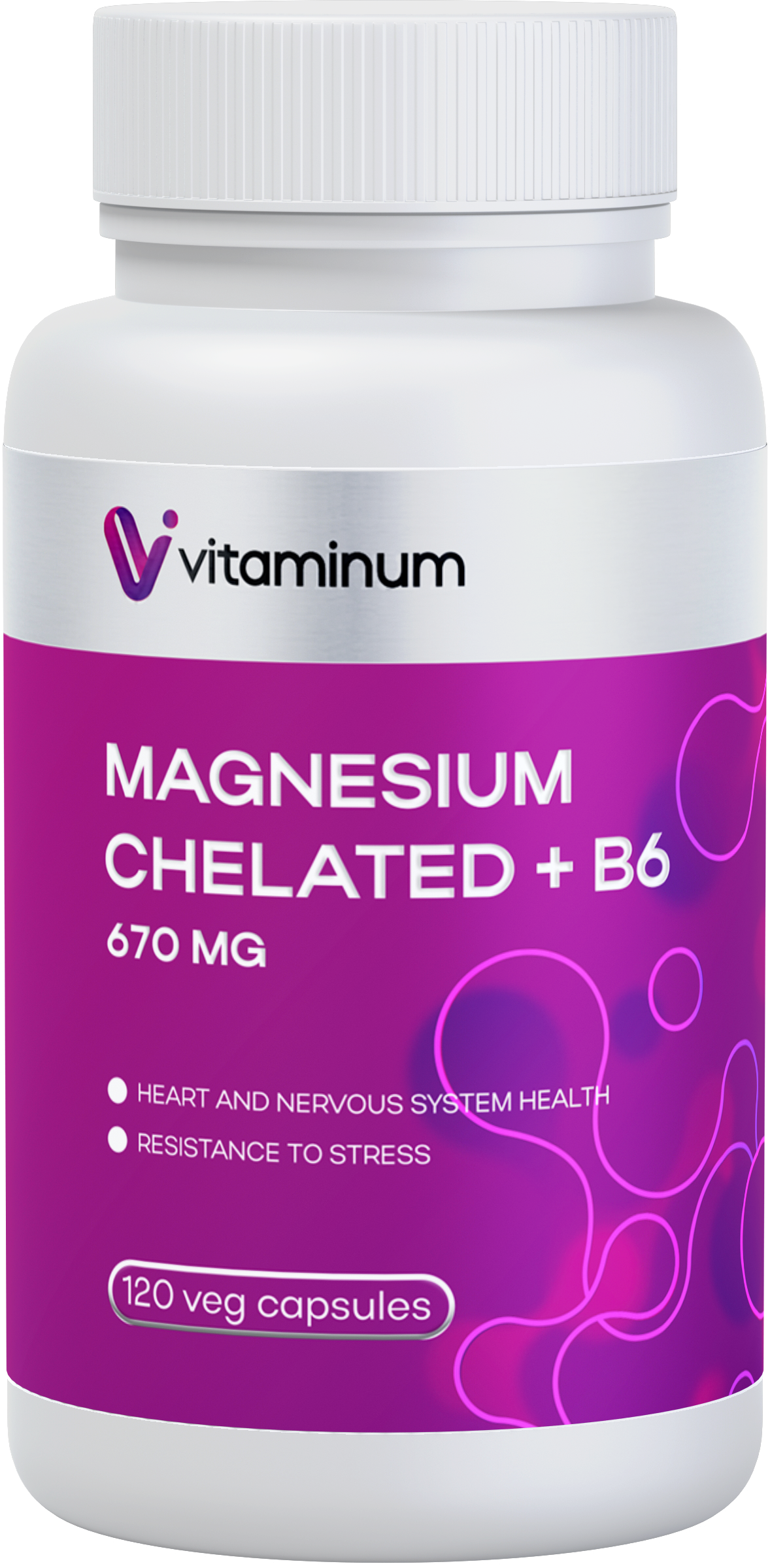  Vitaminum МАГНИЙ ХЕЛАТ + витамин В6 (670 MG) 120 капсул 800 мг  в Перми